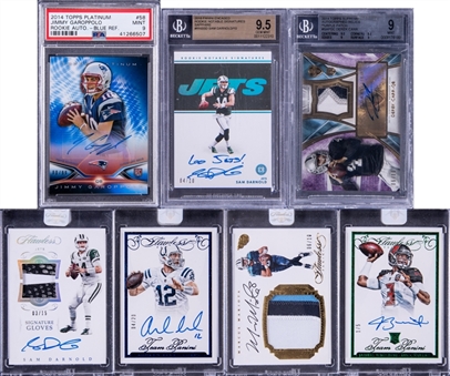 2014-18 Topps and Panini NFL Star Quarterbacks Signed Cards Collection (7 Different) – Including Sam Darnold, Marcus Mariota, Andrew Luck, Jameis Winston and Derek Carr